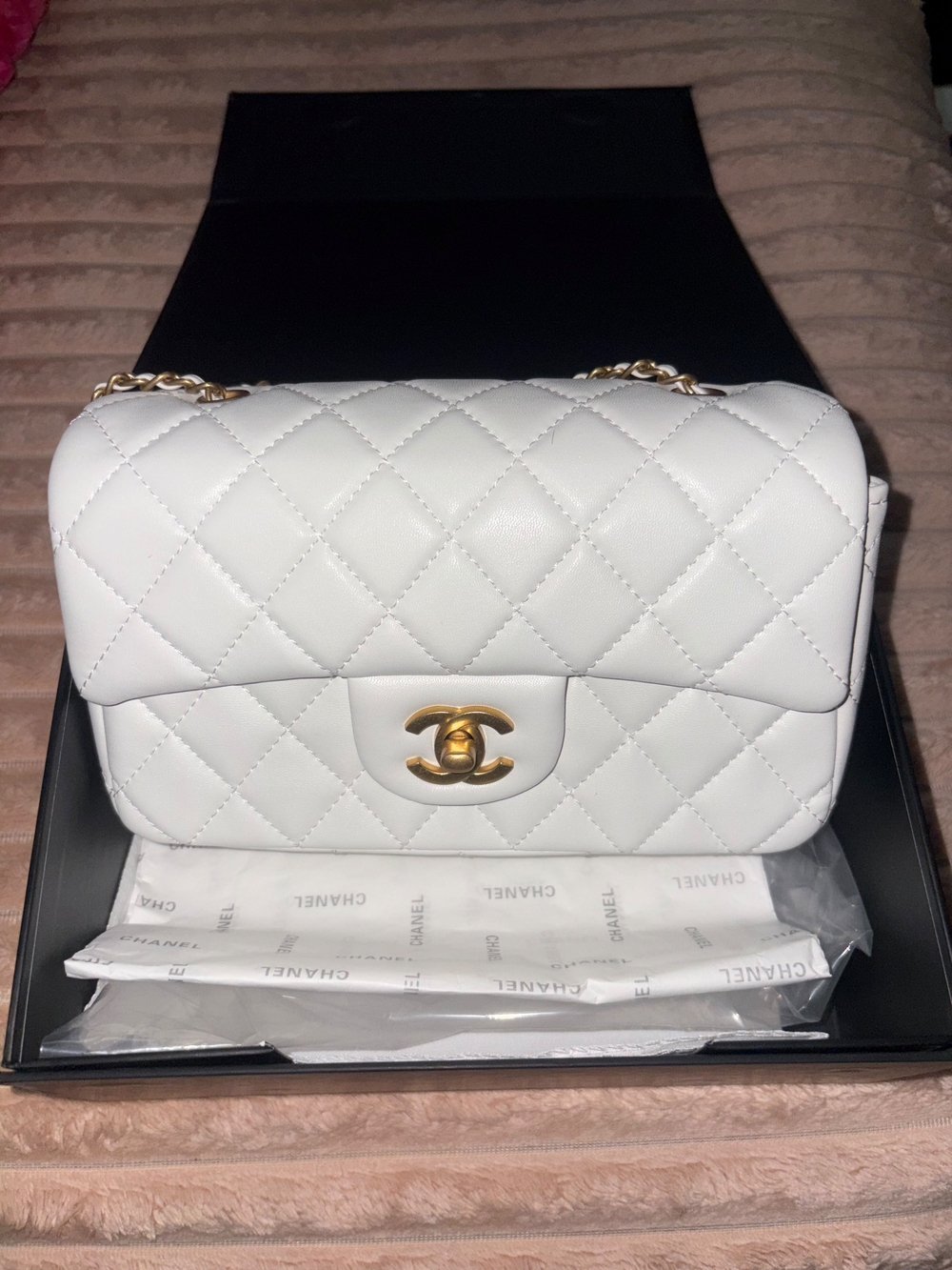 White Chanel Hand Bag